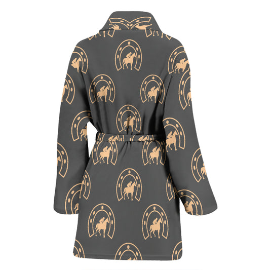 Horseshoe Print Design LKS306 Women Bathrobe