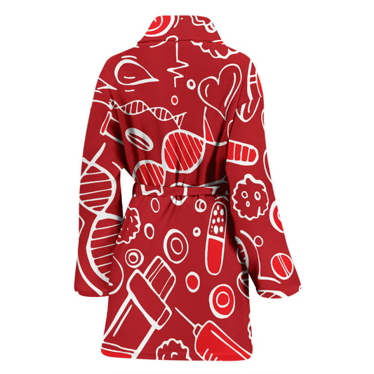 Phlebotomist Pattern Print Design A02 Women Bathrobe