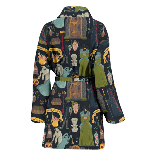 Creepy Halloween Print Design LKS304 Women Bathrobe