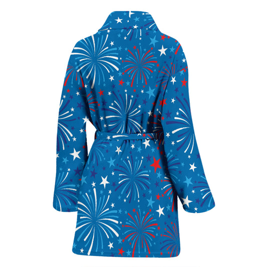 Firework Celebration Print Design LKS304 Women Bathrobe