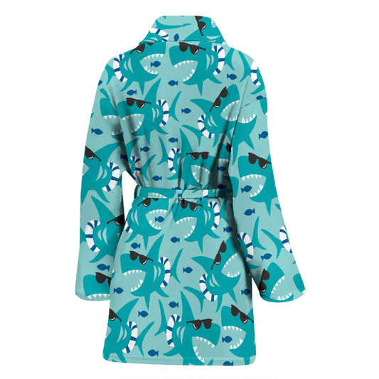 Shark Cute Print Design LKS302 Women Bathrobe