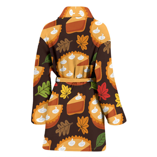 Pie Pattern Print Design A03 Women Bathrobe