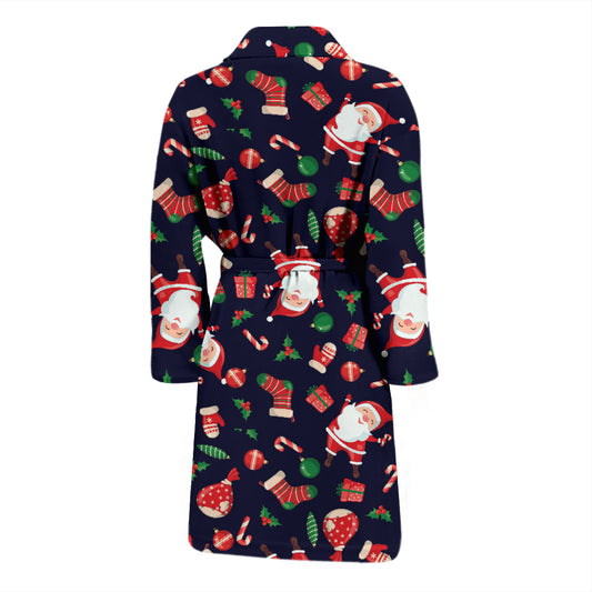 Santa Christmas Themed Print Design LKS304 Men Bathrobe