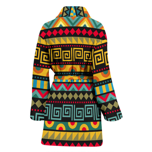 African Pattern Print Design 03 Women Bathrobe