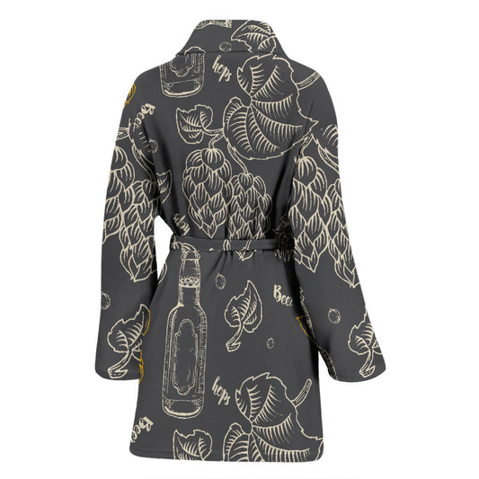 Hope Pattern Print Design 01 Women Bathrobe