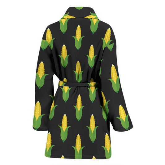 Corn Pattern Print Design 05 Women Bathrobe