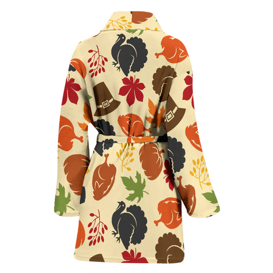 Thanksgiving Print Design LKS303 Women Bathrobe