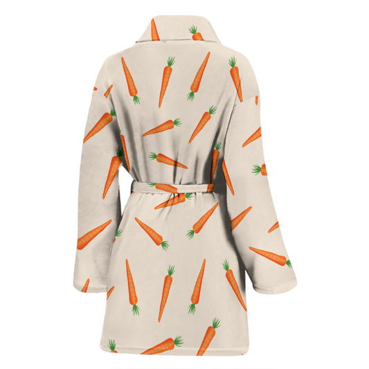 Carrot Pattern Print Design 07 Women Bathrobe