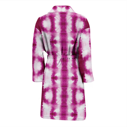 Tie Dye Dark Pink Print Design LKS303 Men Bathrobe