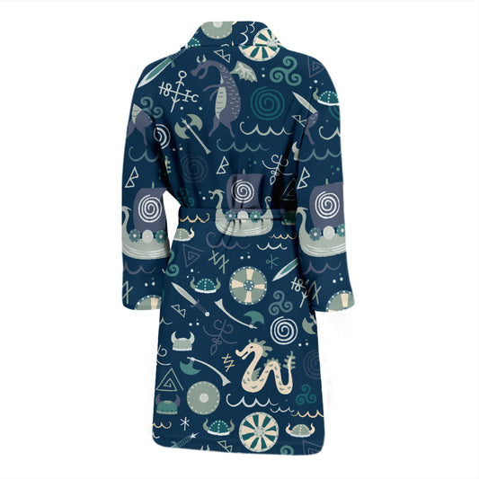 Vikings Print Design LKS305 Men Bathrobe