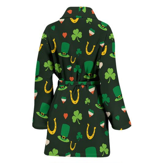 Shamrock Print Design LKS308 Women Bathrobe