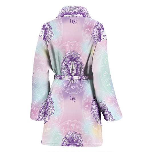 Leo Pattern Print Design 03 Women Bathrobe