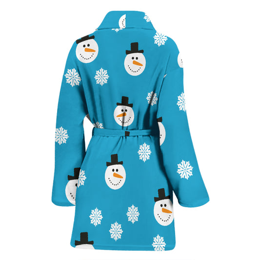 Snowman Print Design LKS303 Women Bathrobe