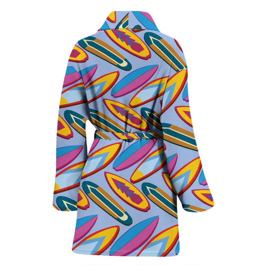 Surfboard Pattern Print Design LKS303 Women Bathrobe
