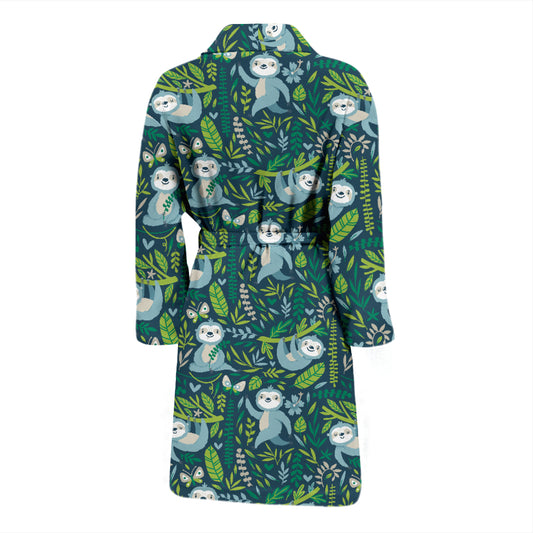 Sloth Print Design LKS304 Men Bathrobe