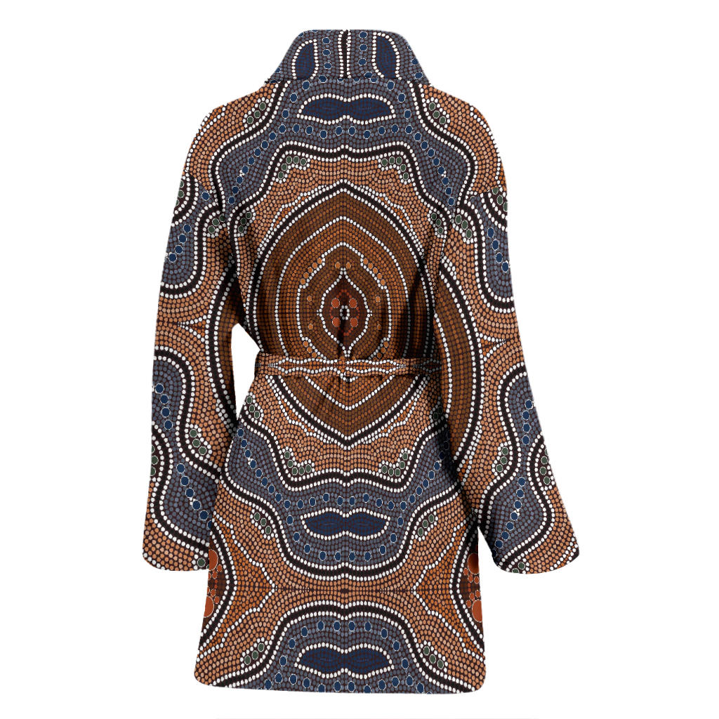 Aboriginal Pattern Print Design 01 Women Bathrobe