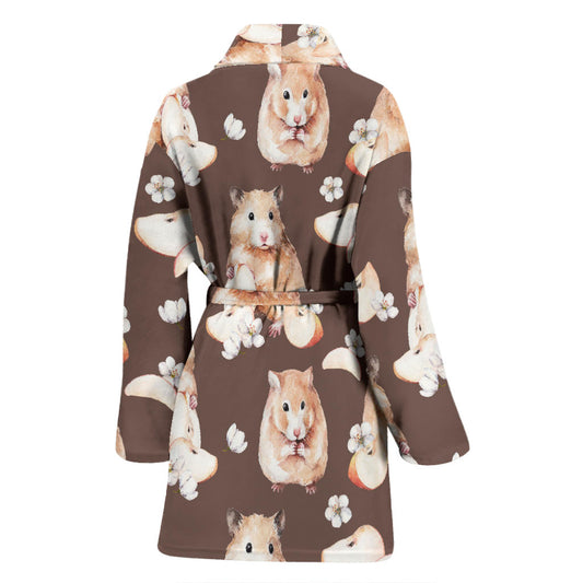 Hamster Pattern Print Design 03 Women Bathrobe