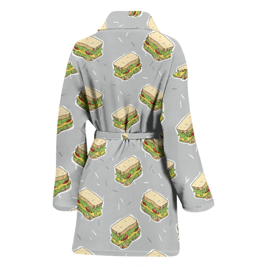 Sandwich Print Design LKS304 Women Bathrobe