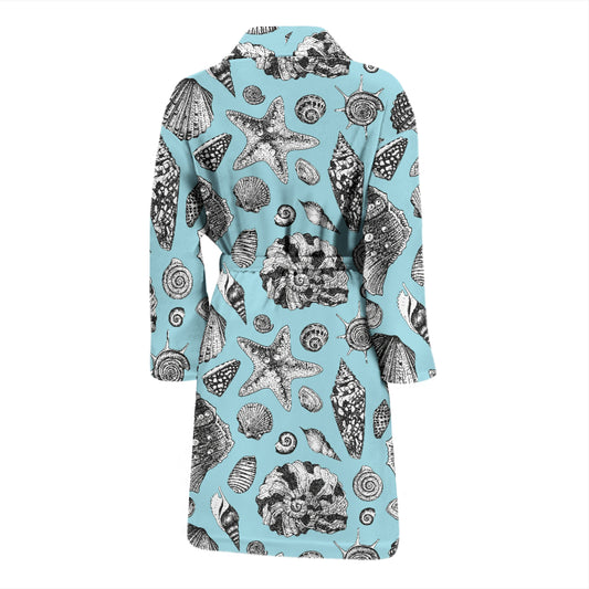 Seashell Beach Print Design LKS302 Men Bathrobe