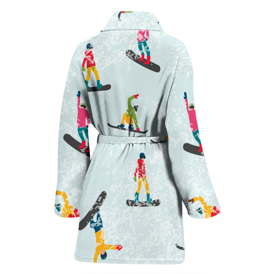Snowboard Print Design LKS304 Women Bathrobe