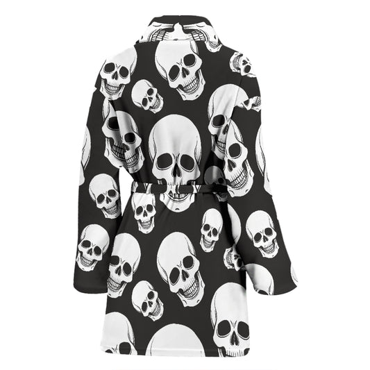Skull Print Design LKS301 Women Bathrobe