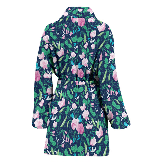 Sweet Pea Print Design LKS303 Women Bathrobe