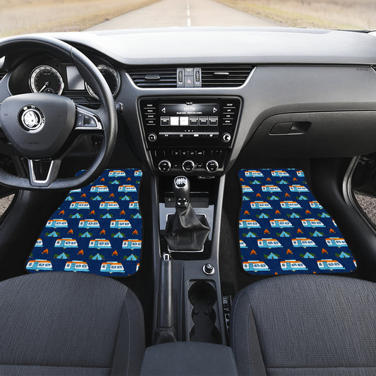 Camper Pattern Camping Themed No 3 Print Car Floor Mats Front Back