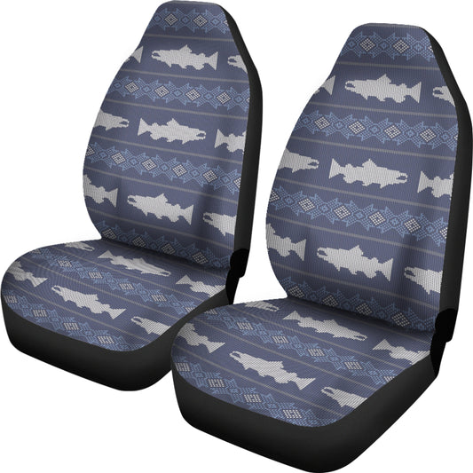 Salmon Fish Knit Style Print Design LKS304 Car Seat Covers