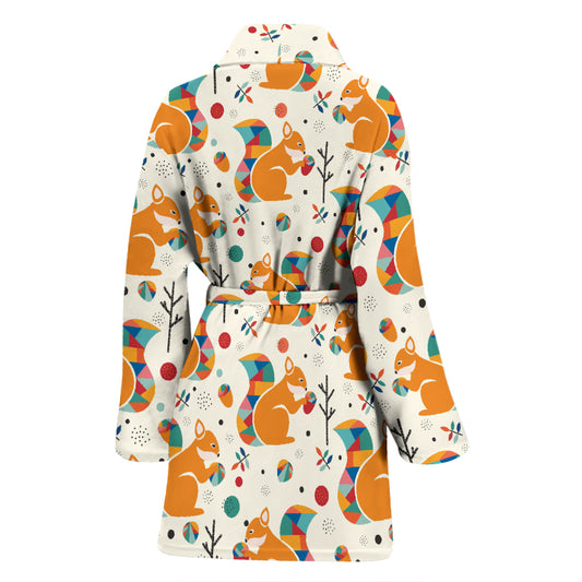 Squirrel Print Design LKS304 Women Bathrobe