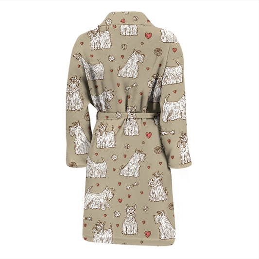 Scottish Terriers Print Design LKS3017 Men Bathrobe
