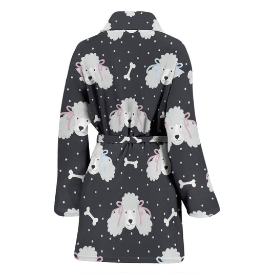 Poodle Pattern Print Design A03 Women Bathrobe