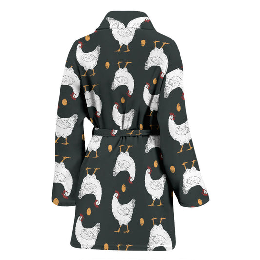 Chicken Pattern Print Design 06 Women Bathrobe