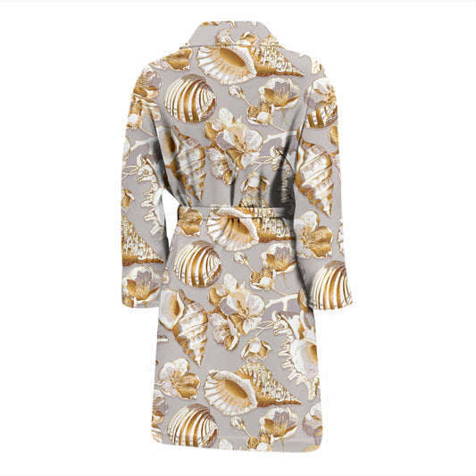 Seashell Print Design LKS309 Men Bathrobe