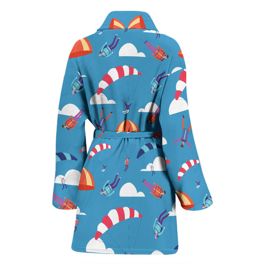 Skydiving Pattern Print Design 03 Women Bathrobe