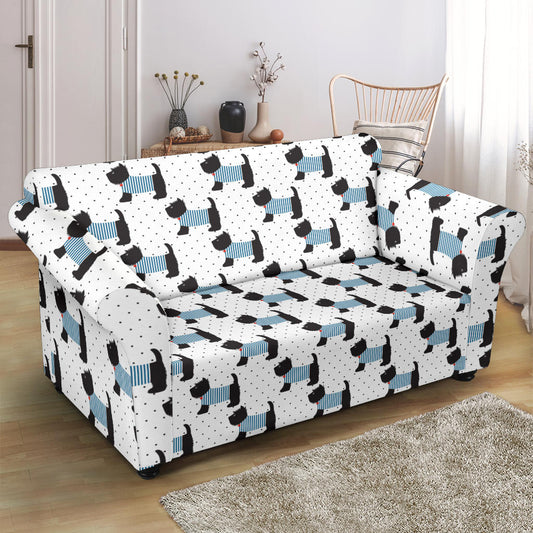 Scottish Terriers Print Design LKS3012 Loveseat Couch Slipcover