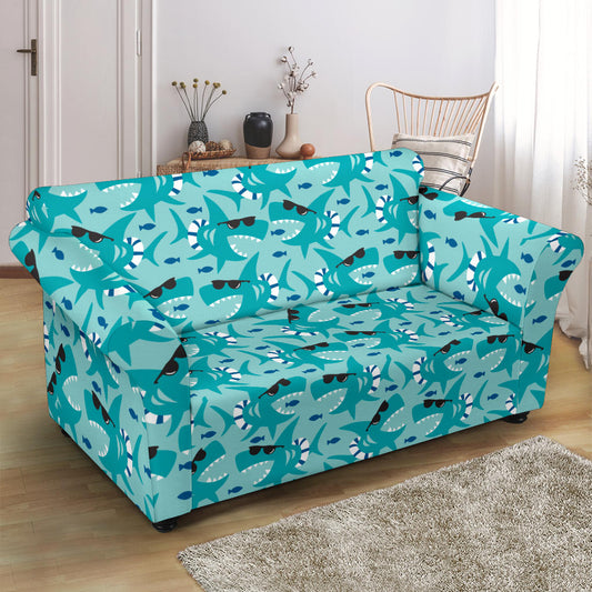 Shark Cute Print Design LKS302 Loveseat Couch Slipcover