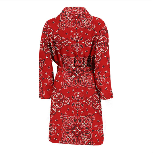 Bandana Red Pattern Print Design LKS3010 Men Bathrobe