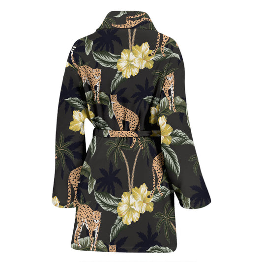 Cheetah Pattern Print Design 04 Women Bathrobe