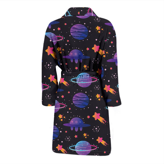 UFO Star Galaxy Print Design LKS308 Men Bathrobe