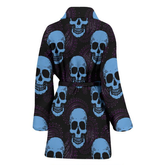 Skull Print Design LKS3012 Women Bathrobe