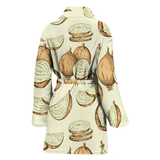 Onion Pattern Print Design A02 Women Bathrobe