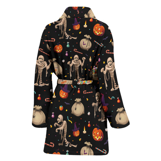Mummy Halloween Print Design LKS303 Women Bathrobe