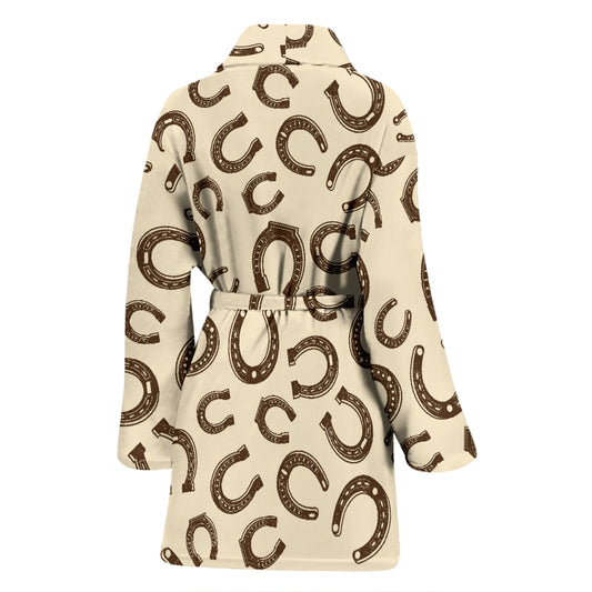 Horseshoe Print Design LKS302 Women Bathrobe