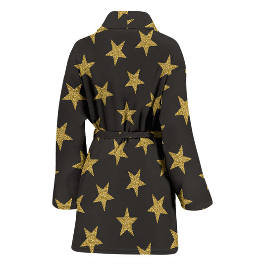 Star Gold Print Design LKS302 Women Bathrobe