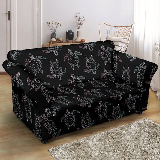 Sea Turtle Print Design LKS3012 Loveseat Couch Slipcover