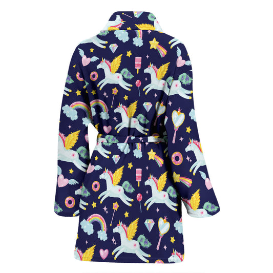 Pegasus Pattern Print Design 05 Women Bathrobe
