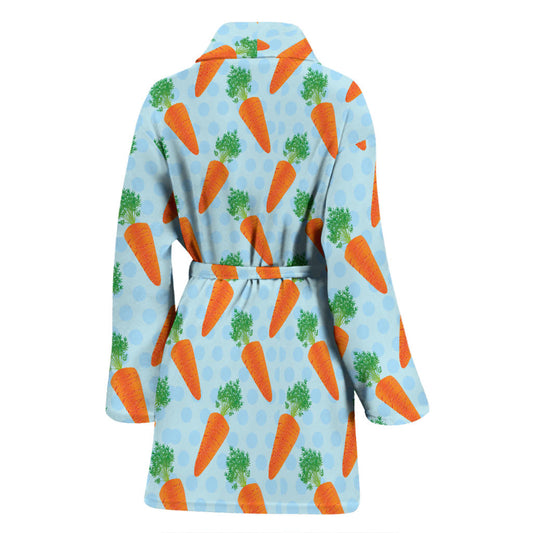 Carrot Pattern Print Design 01 Women Bathrobe