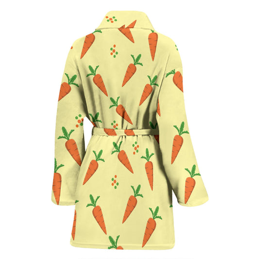Carrot Pattern Print Design 04 Women Bathrobe