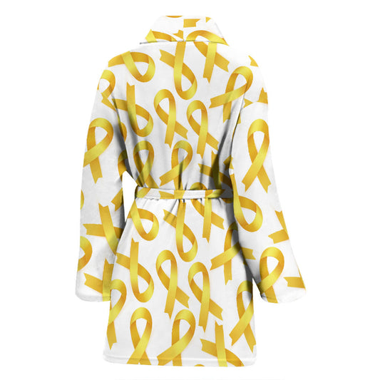 Childhood cancer Pattern Print Design 02 Women Bathrobe