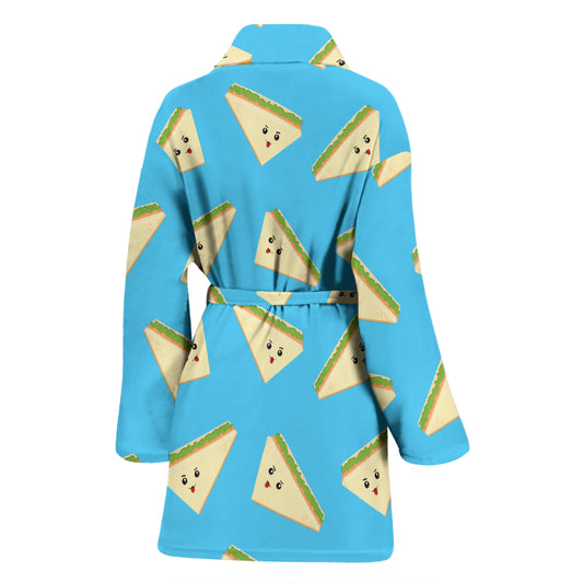 Sandwich Emoji Print Design LKS305 Women Bathrobe